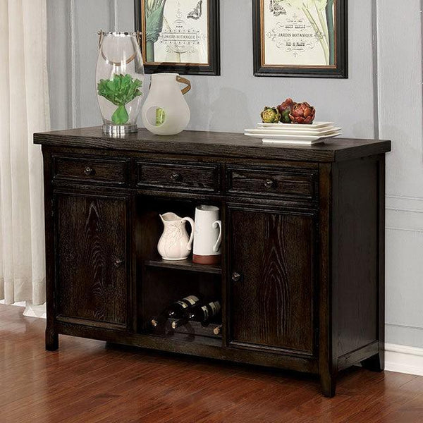 Patience CM3577WN-SV Dark Walnut Rustic Server By Furniture Of America - sofafair.com