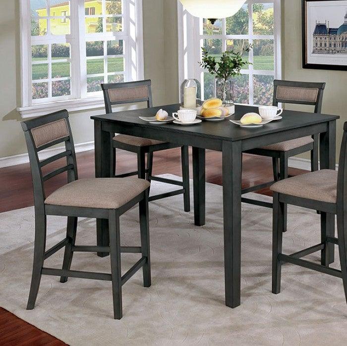 Fafnir CM3607PT-5PK Weathered Gray/Beige Transitional 5 Pc. Counter Ht. Table Set By furniture of america - sofafair.com