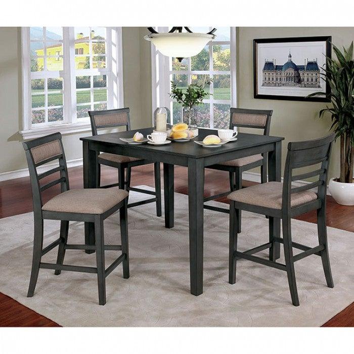 Fafnir CM3607PT-5PK Weathered Gray/Beige Transitional 5 Pc. Counter Ht. Table Set By furniture of america - sofafair.com