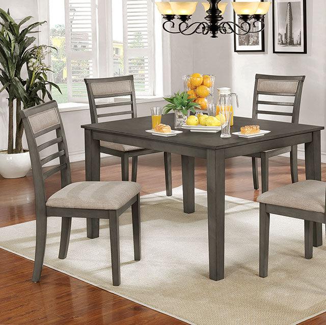 Taylah CM3607T-5PK Weathered Gray/Beige Transitional 5 Pc. Dining Table Set By Furniture Of America - sofafair.com