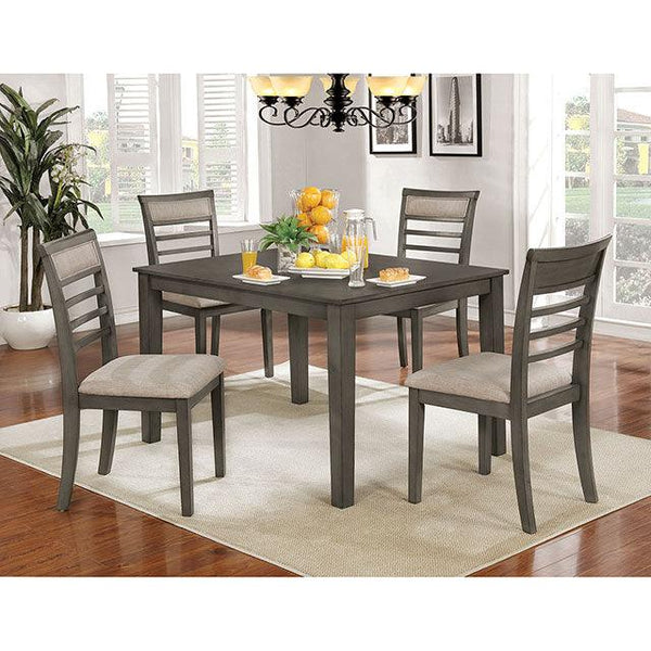 Taylah CM3607T-5PK Weathered Gray/Beige Transitional 5 Pc. Dining Table Set By Furniture Of America - sofafair.com