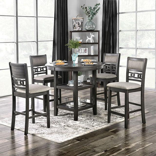 Milly CM3609PT-5PK Gray Transitional 5 Pc. Counter Ht. Set By Furniture Of America - sofafair.com