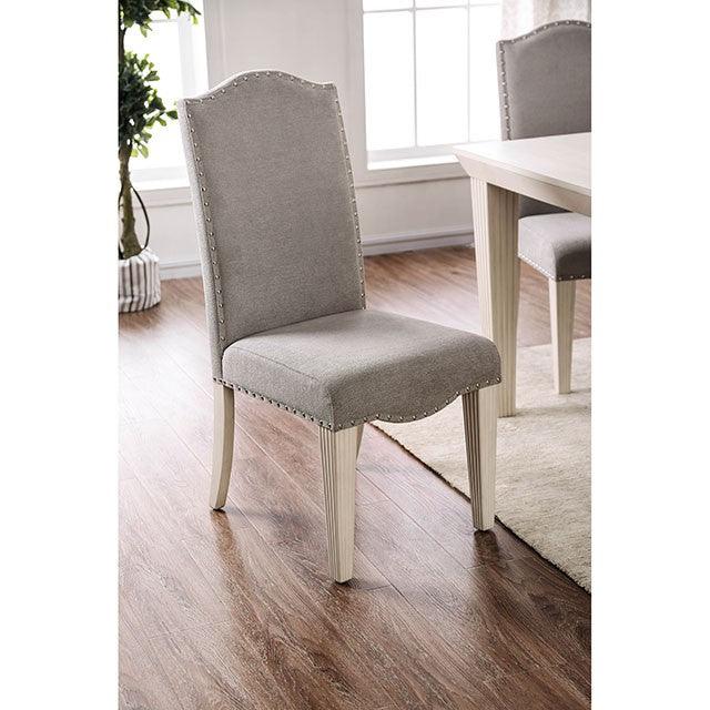 Daniella CM3630SC-2PK Antique White/Gray Transitional Side Chair (2/Ctn) By Furniture Of America - sofafair.com