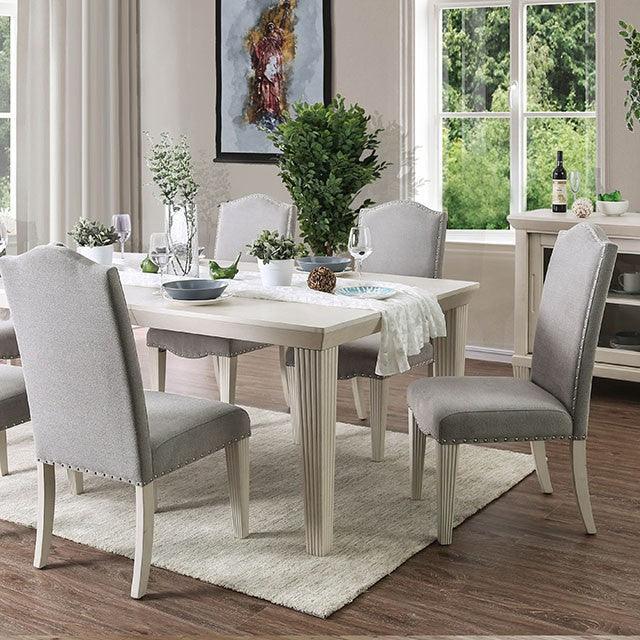 Daniella CM3630T Antique White/Gray Transitional Dining Table By Furniture Of America - sofafair.com