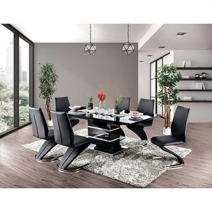 Midvale CM3650BK-T Black/Chrome Contemporary Dining Table By furniture of america - sofafair.com