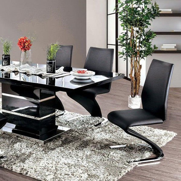 Midvale CM3650BK-T Black/Chrome Contemporary Dining Table By furniture of america - sofafair.com