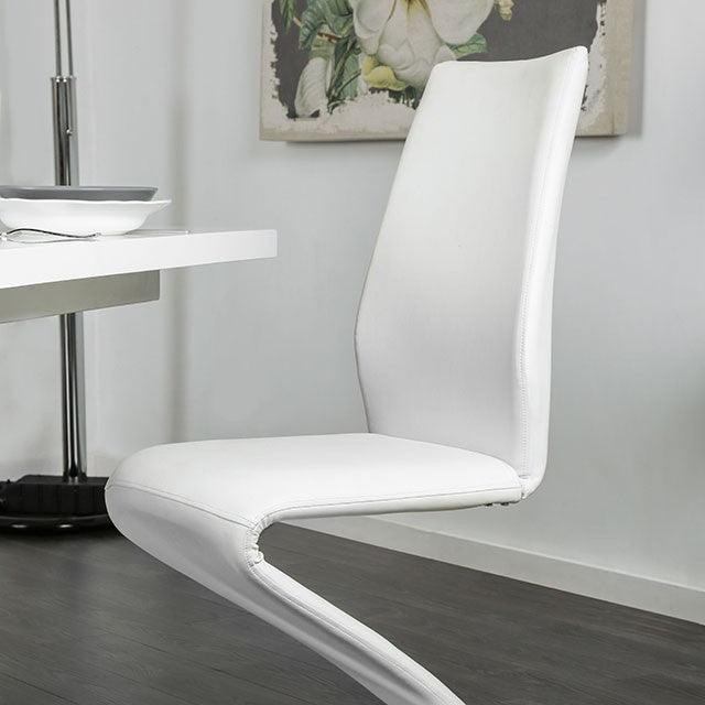 Midvale CM3650SC-2PK White/Chrome Contemporary Side Chair (2/Box) By Furniture Of America - sofafair.com