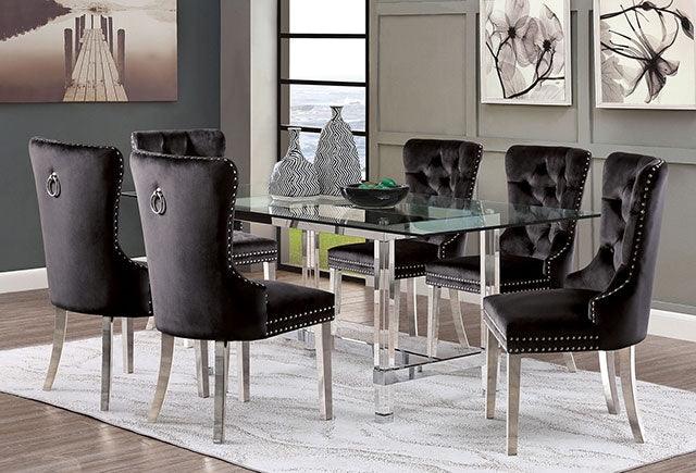 Jewett CM-AC261BK-2PK Black Contemporary Wingback Chair (2/CTN) By Furniture Of America - sofafair.com