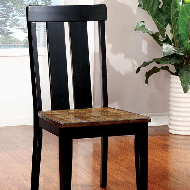 Alana CM3668SC-2PK Antique Oak/Black Transitional Side Chair (2/Box) By Furniture Of America - sofafair.com