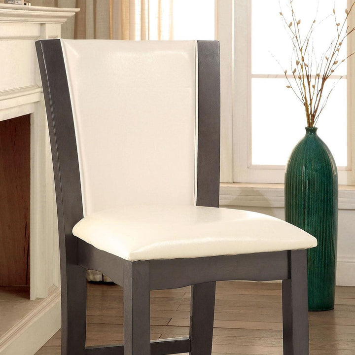 Manhattan CM3710GY-PC-2PK Gray/White Contemporary Counter Ht. Chair (2/Box) By Furniture Of America - sofafair.com