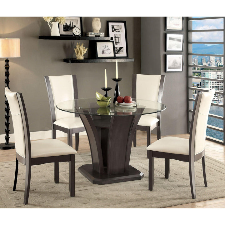 Manhattan CM3710GY-RT Gray Contemporary Round Table By Furniture Of America - sofafair.com