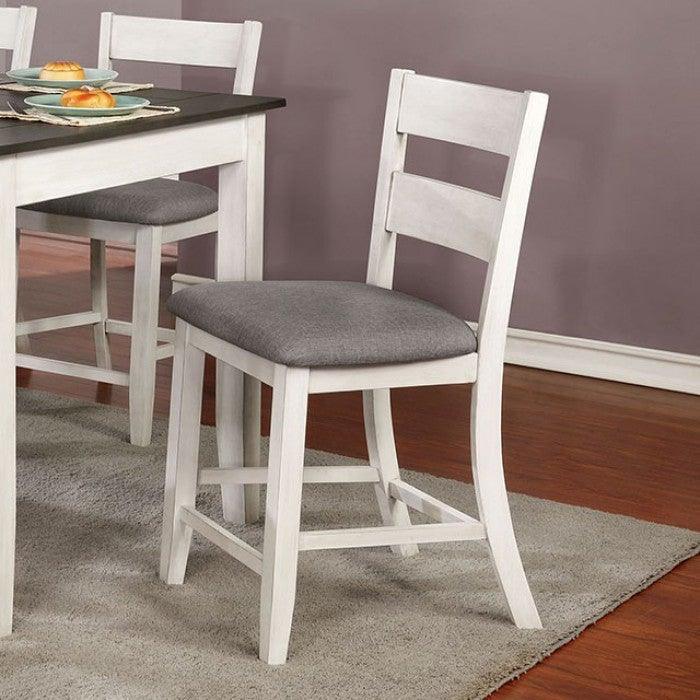 Anadia CM3715PC Antique White/Gray Rustic Counter Ht. Side Chair (2/Ctn) By furniture of america - sofafair.com