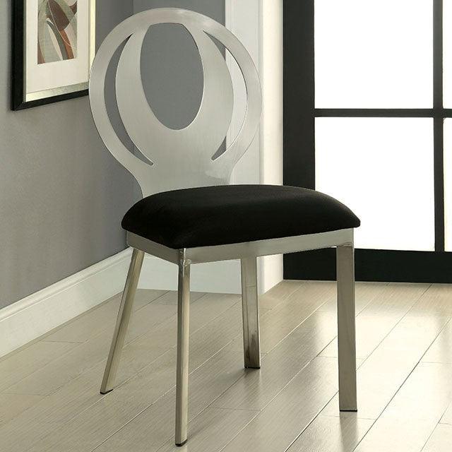 Orla CM3726SC-2PK Silver/Black Contemporary Side Chair (2/Box) By Furniture Of America - sofafair.com