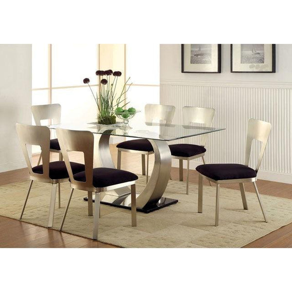 Nova CM3728SC-2PK Silver/Black Contemporary Side Chair (2/Box) By Furniture Of America - sofafair.com