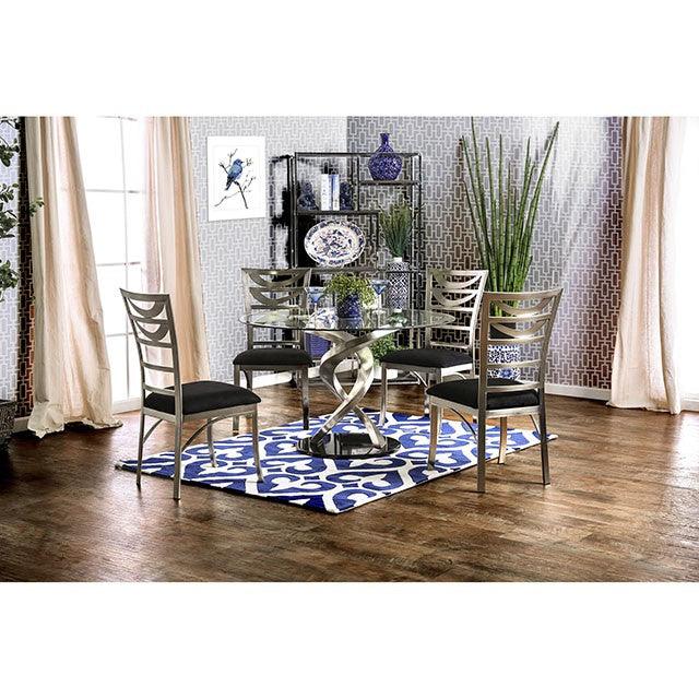 Dining Table by Furniture Of America Roxo CM3729T Silver/Black Contemporary - sofafair.com