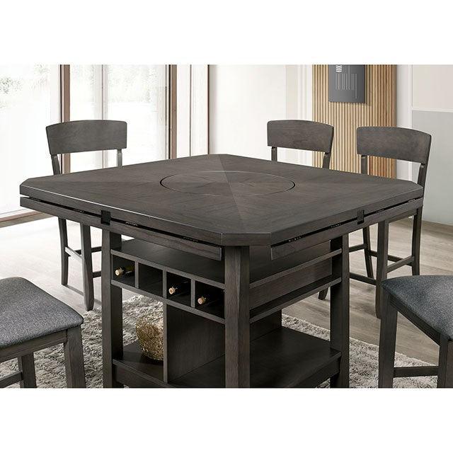 Counter Ht. Table by Furniture Of America Stacie CM3733GY-RPT Gray Transitional - sofafair.com