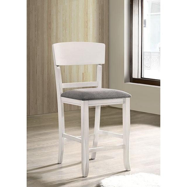 Stacie CM3733WG-PC-2PK White/Gray Transitional Counter Ht. Chair (2/Ctn) By Furniture Of America - sofafair.com