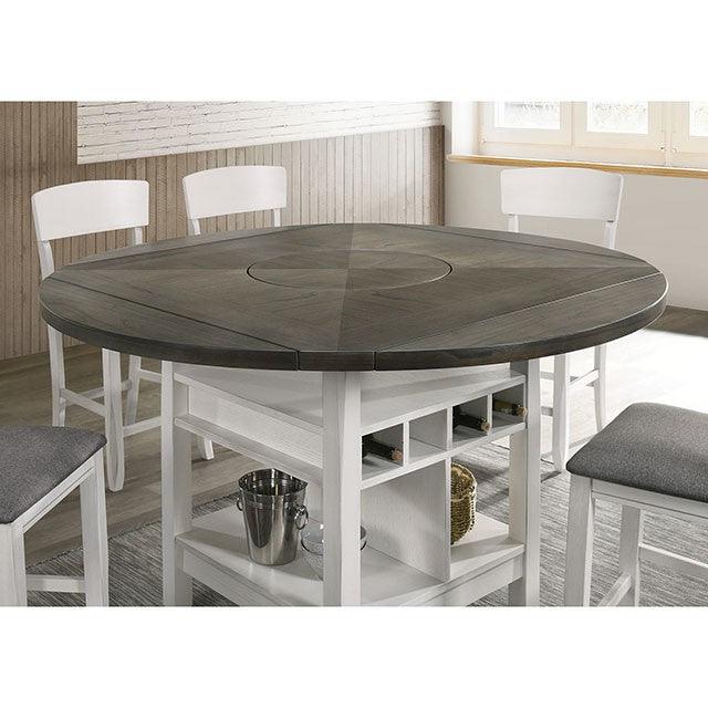 Stacie CM3733WG-RPT White/Gray Transitional Counter Ht. Table By Furniture Of America - sofafair.com