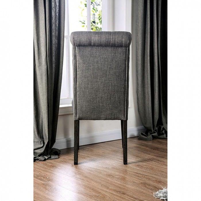 Alfred CM3735GY-SC Antique Black/Gray Rustic Side Chair (2/Ctn) By furniture of america - sofafair.com