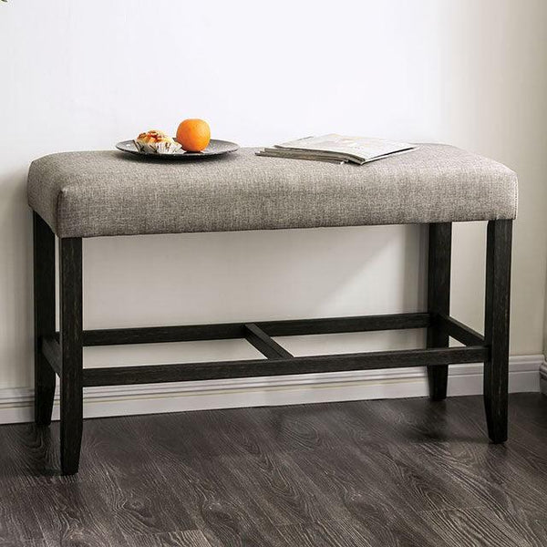 Brule CM3736LG-PBN Light Gray Transitional Counter Ht. Bench By Furniture Of America - sofafair.com