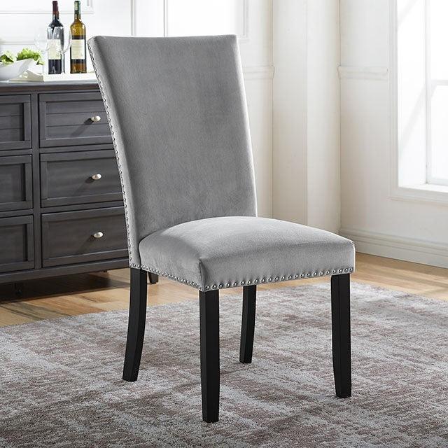Kian CM3744GY-SC-2PK Black/Light Gray Contemporary Side Chair (2/Ctn) By Furniture Of America - sofafair.com