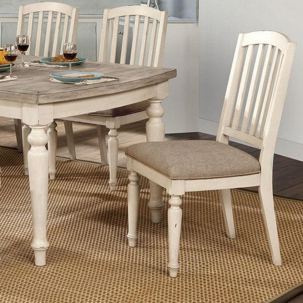 Summer CM3753SC Antique White/Gray Rustic Side Chair (2/Ctn) By furniture of america - sofafair.com