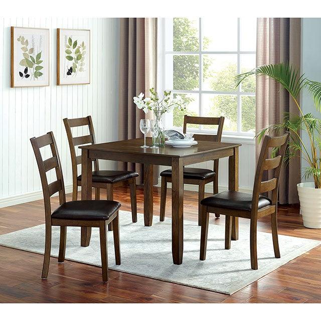 Gracefield CM3770T-5PK Walnut/Dark Brown Transitional 5 Pc. Dining Table Set By Furniture Of America - sofafair.com