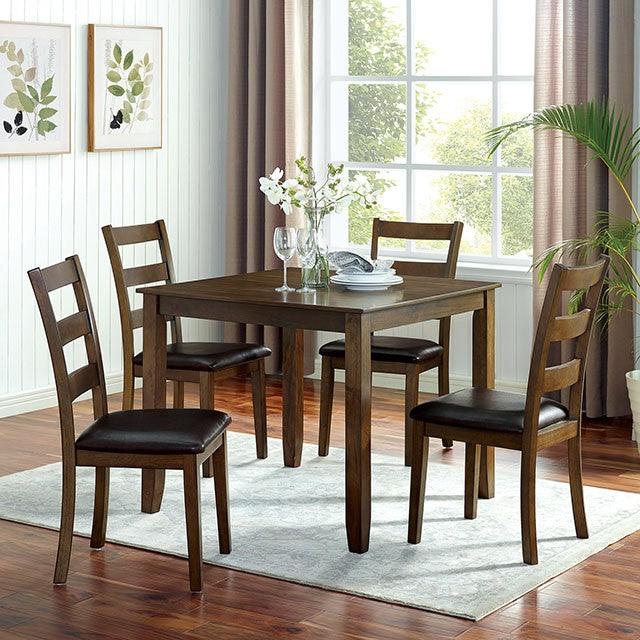 Gracefield CM3770T-5PK Walnut/Dark Brown Transitional 5 Pc. Dining Table Set By Furniture Of America - sofafair.com