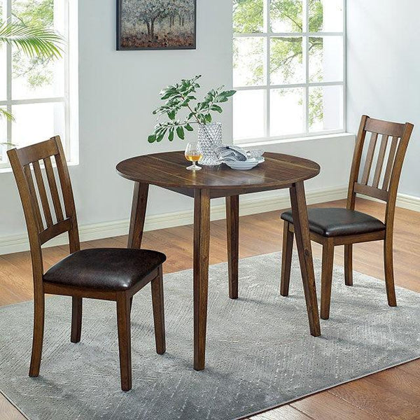 Blackwood CM3771RT-3PK Walnut/Dark Brown Transitional 3 Pc. Round Table Set By Furniture Of America - sofafair.com