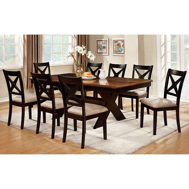 Liberta CM3776T Dark Oak/Black/Beige Transitional Dining Table By Furniture Of America - sofafair.com