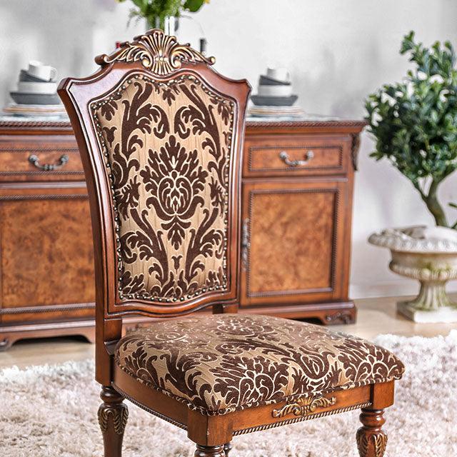 Lucie CM3788SC-2PK Brown Cherry Traditional Side Chair (2/Ctn) By Furniture Of America - sofafair.com