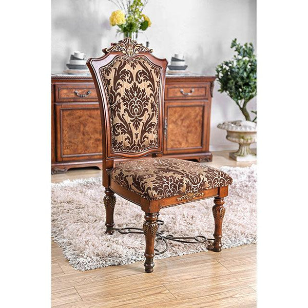 Lucie CM3788SC-2PK Brown Cherry Traditional Side Chair (2/Ctn) By Furniture Of America - sofafair.com