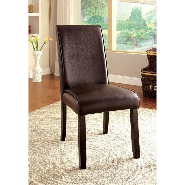Gladstone CM3823SC-2PK Dark Walnut/Ivory Transitional Side Chair (2/Box) By Furniture Of America - sofafair.com
