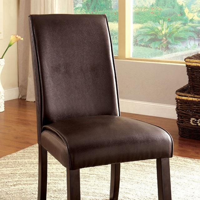 Gladstone CM3823SC-2PK Dark Walnut/Ivory Transitional Side Chair (2/Box) By Furniture Of America - sofafair.com