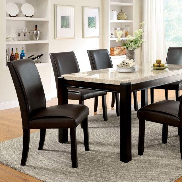 Gladstone CM3823T Dark Walnut/Ivory Transitional Dining Table By Furniture Of America - sofafair.com