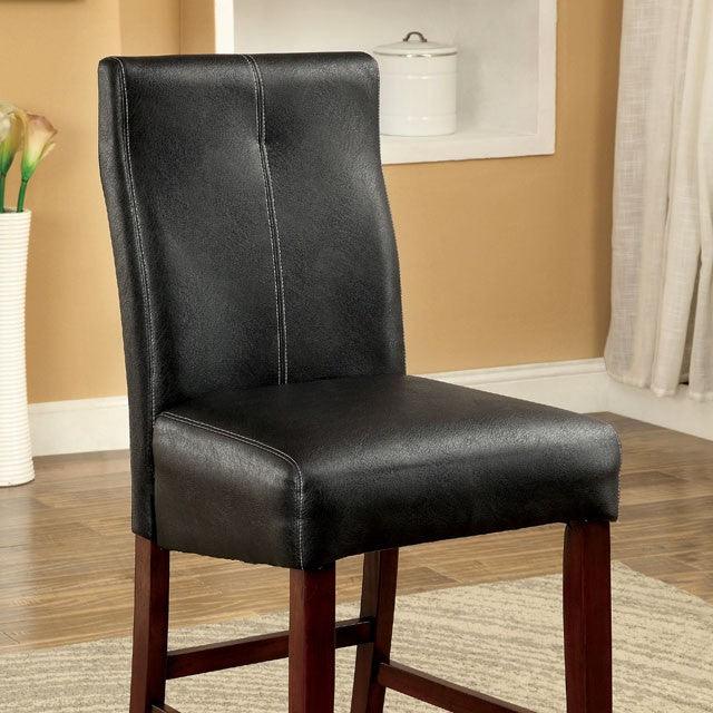 Bonneville CM3824PC-2PK Brown Cherry/Black Transitional Counter Ht. Chair (2/Box) By Furniture Of America - sofafair.com