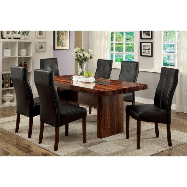 Bonneville CM3824T Brown Cherry/Black Transitional Dining Table By Furniture Of America - sofafair.com