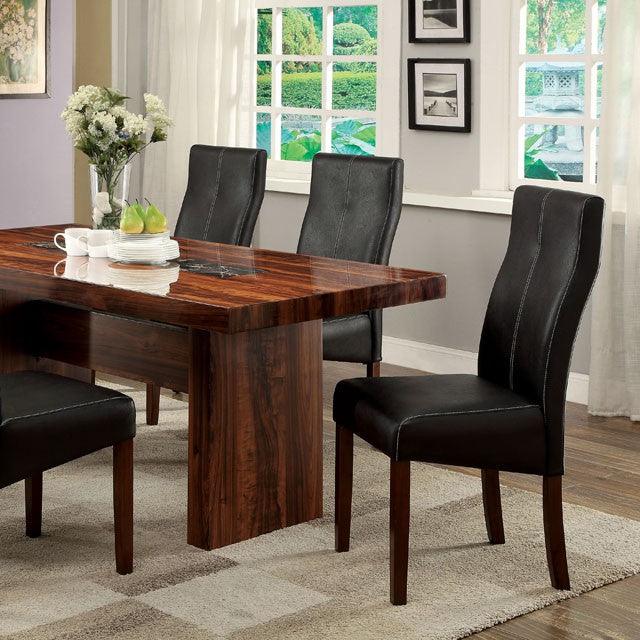 Bonneville CM3824T Brown Cherry/Black Transitional Dining Table By Furniture Of America - sofafair.com