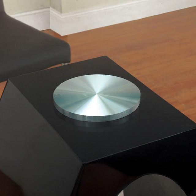 Lodia CM3825BK-RPT Black Contemporary Round Counter Ht. Table By Furniture Of America - sofafair.com