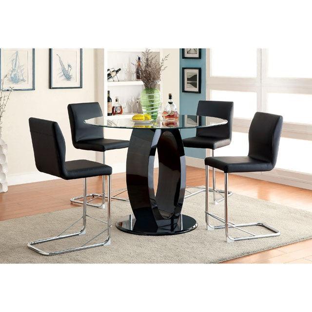 Lodia CM3825BK-PC-2PK Black/Chrome Contemporary Counter Ht. Chair (2/Box) By Furniture Of America - sofafair.com