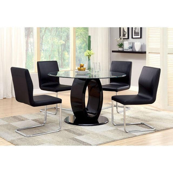 Lodia CM3825BK-RT Black Contemporary Dining Table By Furniture Of America - sofafair.com