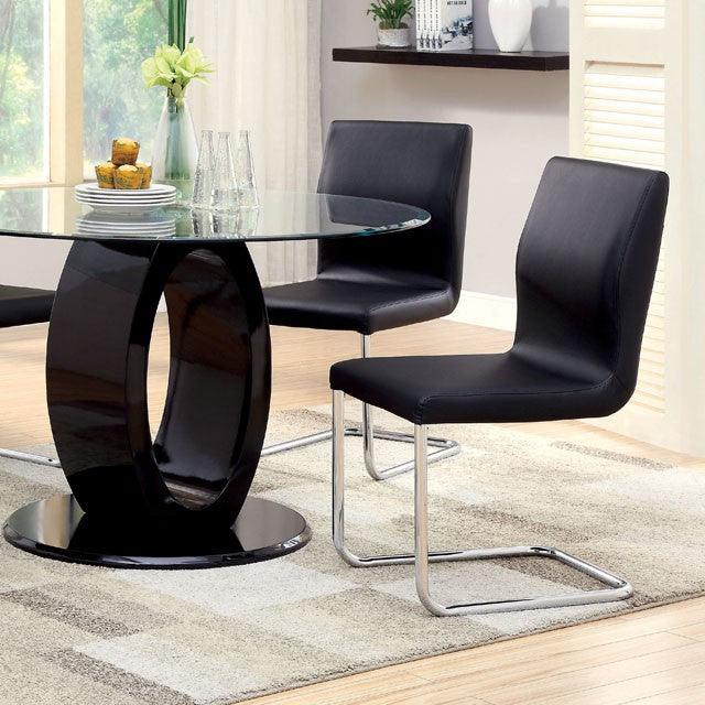 Lodia CM3825BK-RT Black Contemporary Dining Table By Furniture Of America - sofafair.com