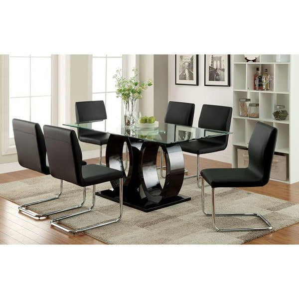 Lodia CM3825BK-T Black Contemporary Dining Table By Furniture Of America - sofafair.com