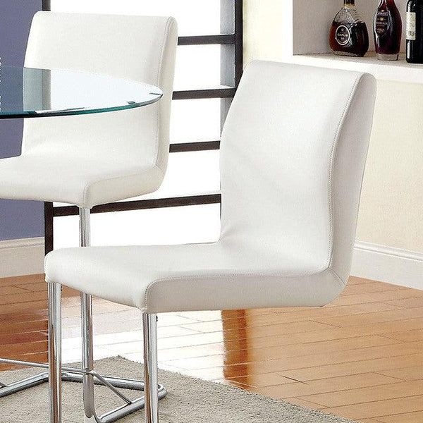 Lodia CM3825WH-PC-2PK White/Chrome Contemporary Counter Ht. Chair (2/Box) By Furniture Of America - sofafair.com