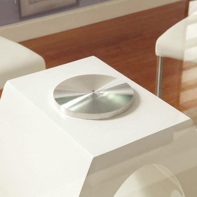 Lodia CM3825WH-RPT White Contemporary Round Counter Ht. Table By Furniture Of America - sofafair.com
