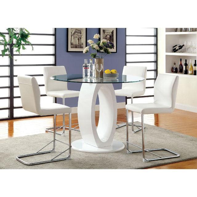 Lodia CM3825WH-PC-2PK White/Chrome Contemporary Counter Ht. Chair (2/Box) By Furniture Of America - sofafair.com