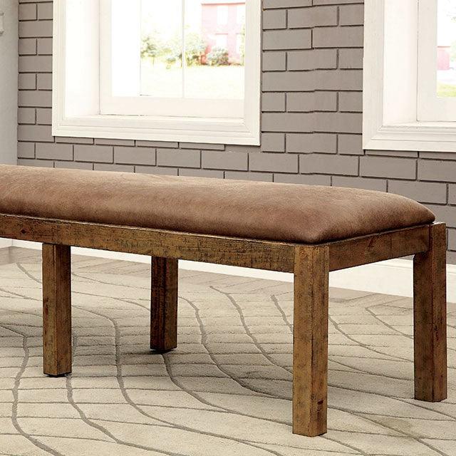 Gianna CM3829BN Rustic Oak/Brown Rustic Bench By Furniture Of America - sofafair.com