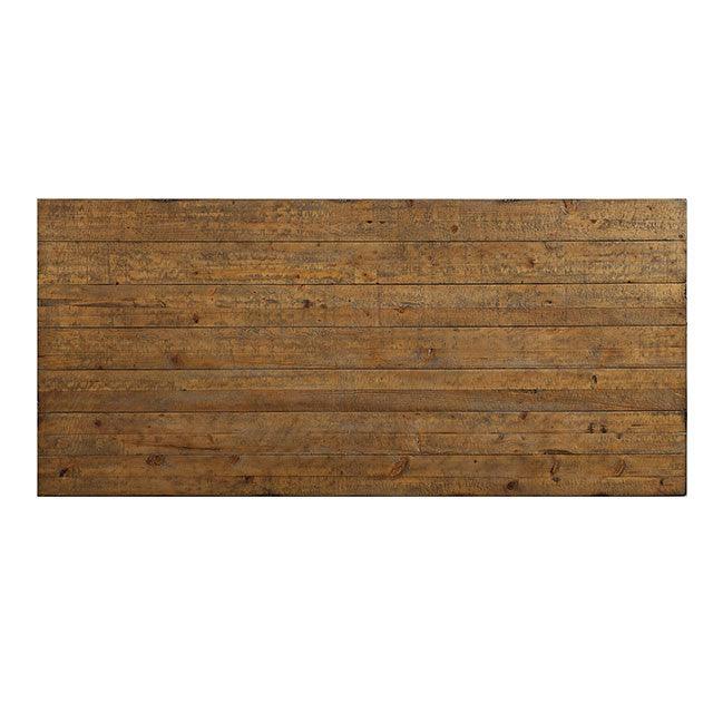 Gianna CM3829T Rustic Oak/Brown Rustic 96" Dining Table By Furniture Of America - sofafair.com
