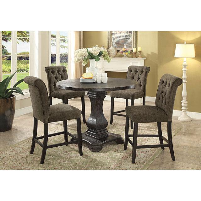 Izzy CM3564GY-PC-2PK Gray/Antique Black Rustic Counter Ht. Chair (2/Ctn) By Furniture Of America - sofafair.com