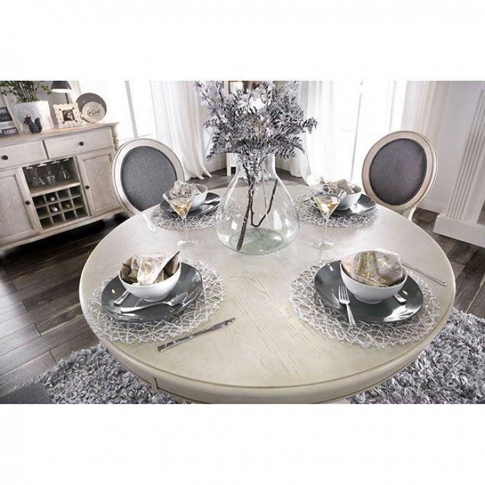Kathryn CM3872WH-RT Antique White Transitional Round Dining Table By furniture of america - sofafair.com